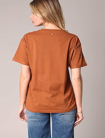 T-shirt en coton avec imprimé aigle et message « Desert Soul » 'Deeluxe'