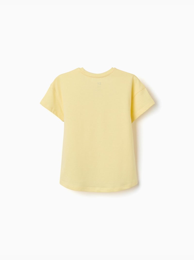 T-shirt en coton avec imprimé Alma de Mar Jaune clair - Kiabi