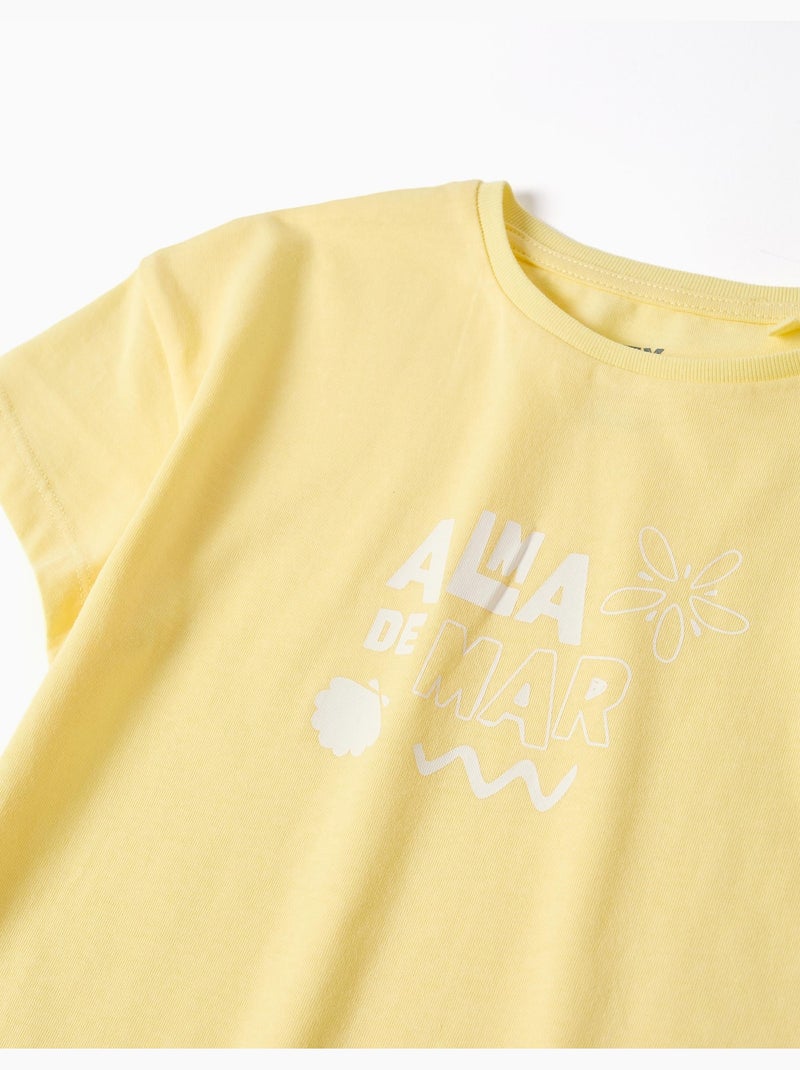 T-shirt en coton avec imprimé Alma de Mar Jaune clair - Kiabi