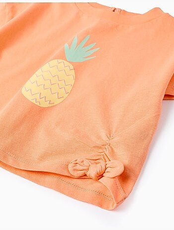 T-shirt en coton avec imprimé ananas
