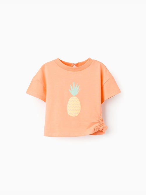 T-shirt en coton avec imprimé ananas - Kiabi