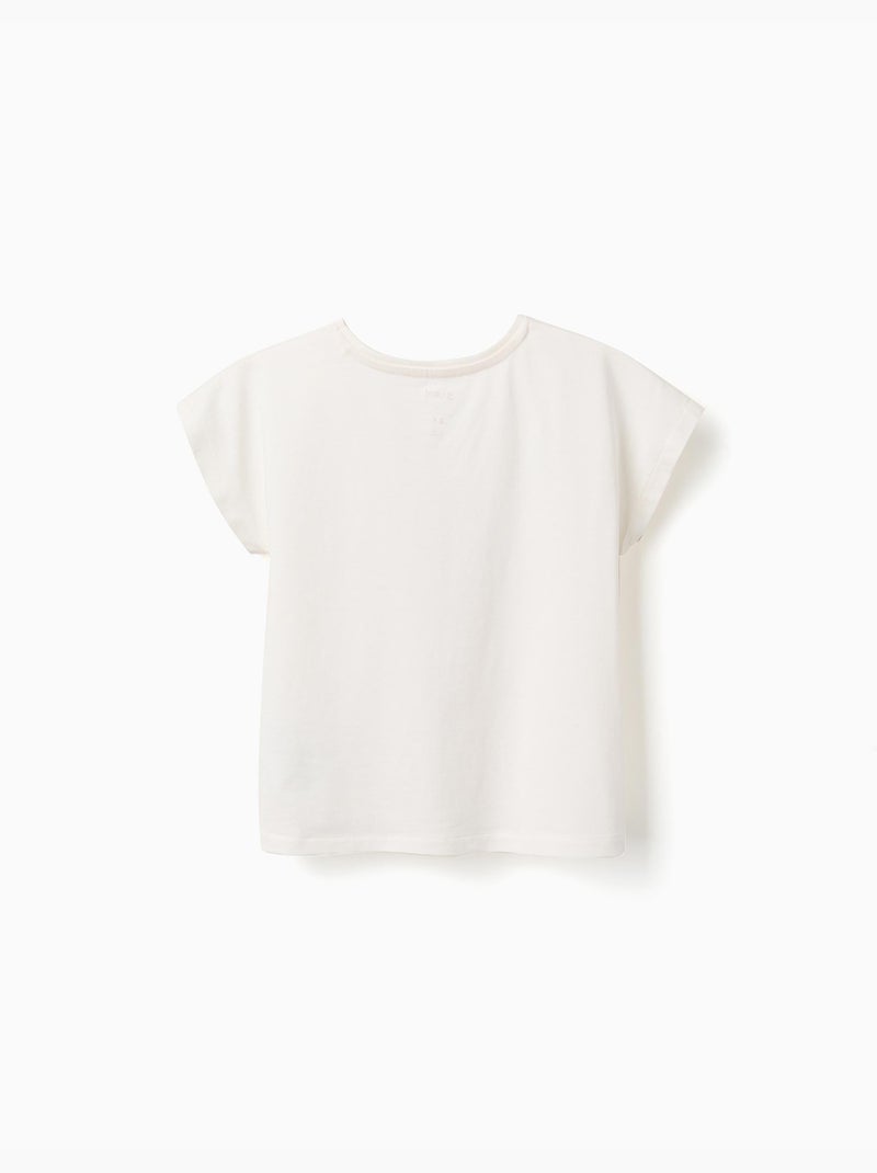 T-shirt en coton avec imprimé Angel Beige clair - Kiabi