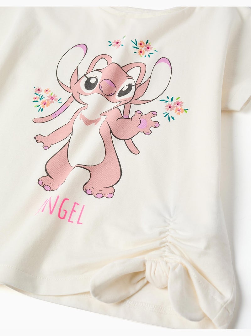 T-shirt en coton avec imprimé Angel Beige clair - Kiabi