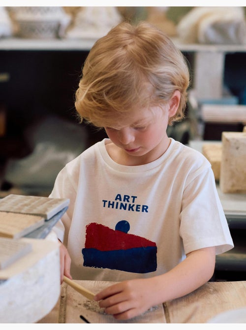 T-shirt en coton avec imprimé Art Thinker à l'avant - Kiabi