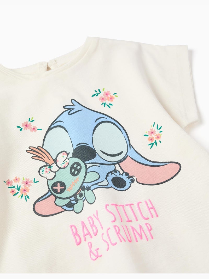 T-shirt en coton avec imprimé Baby Stitch Beige clair - Kiabi