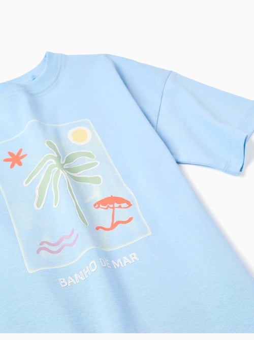 T-shirt en coton avec imprimé Banho de Mar - Kiabi