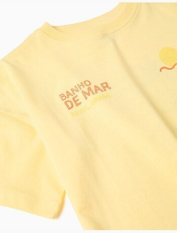 T-shirt en coton avec imprimé Banho de Mar