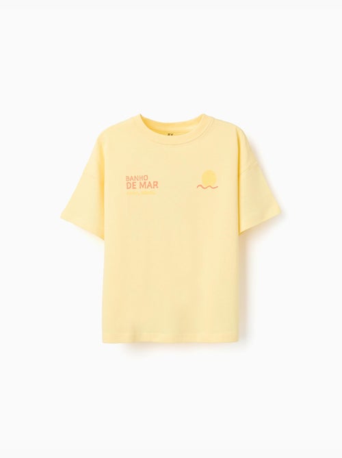 T-shirt en coton avec imprimé Banho de Mar - Kiabi