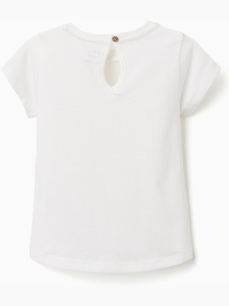 T-shirt en coton avec imprimé Be Curious Blanc - Kiabi