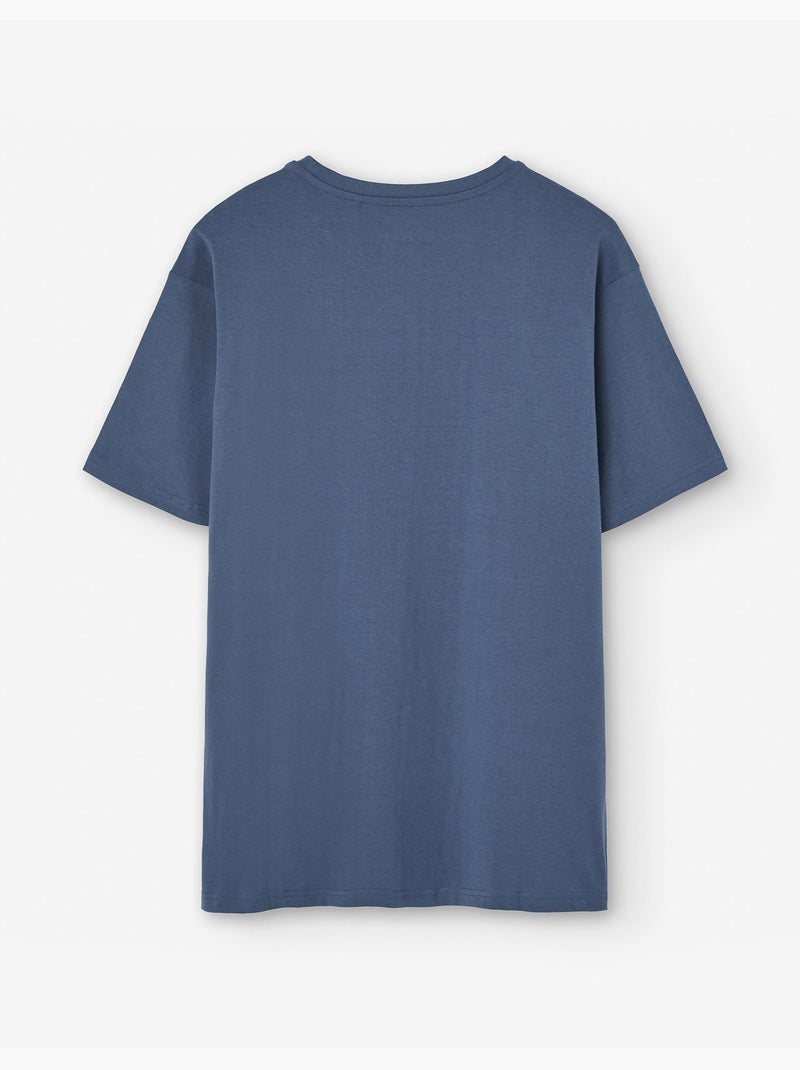 T-shirt en Coton avec Imprimé Bleu - Kiabi