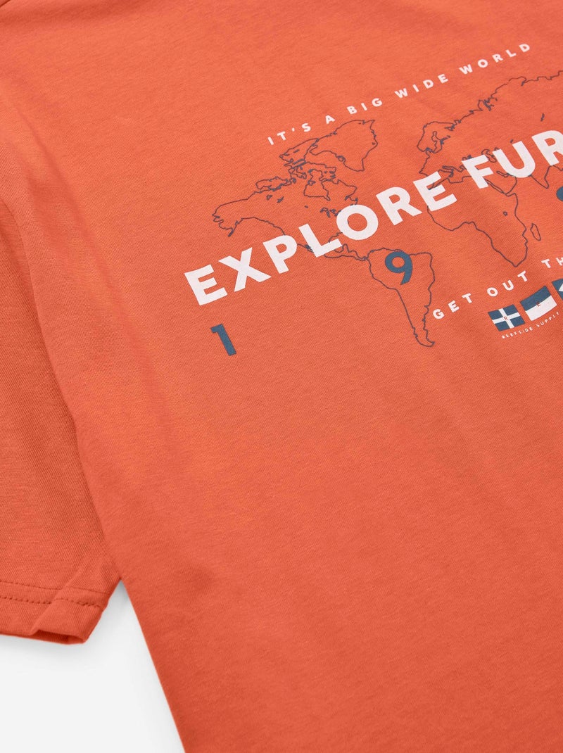 T-shirt en Coton avec Imprimé Bleu - Kiabi