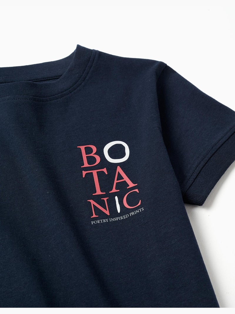 T-shirt en coton avec imprimé Botanic Bleu foncé - Kiabi
