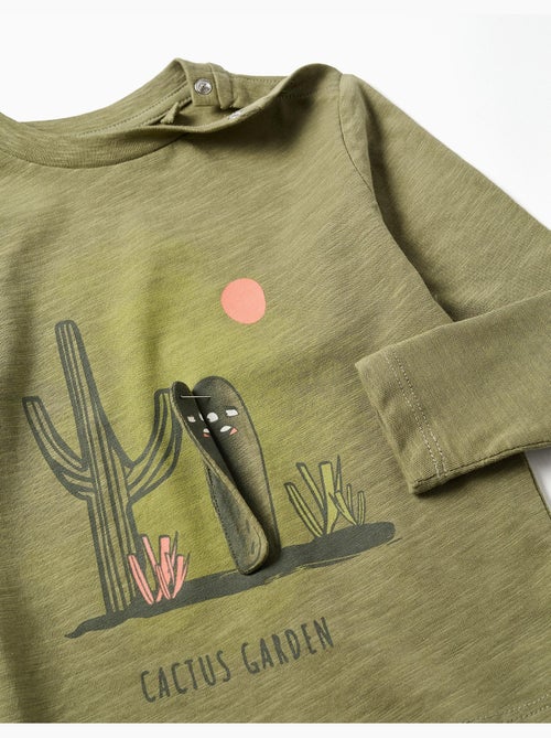 T-shirt en coton avec imprimé Cactus Garden - Kiabi