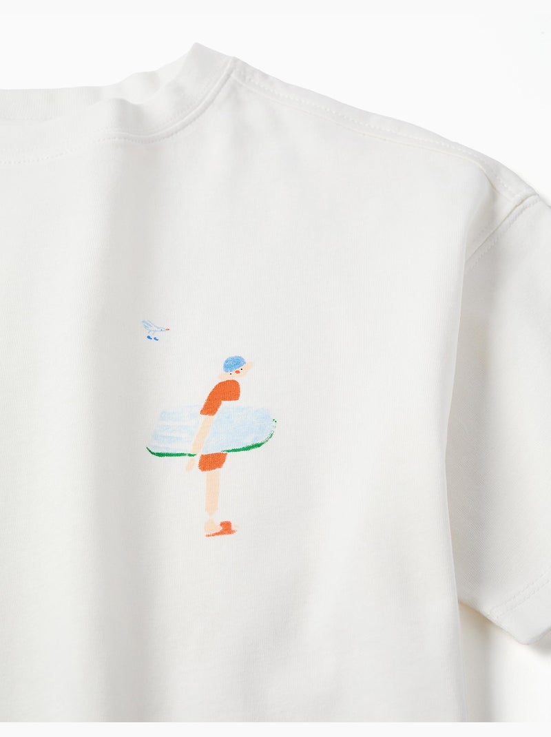 T-shirt en coton avec imprimé Carolina Celas x Zippy Blanc - Kiabi