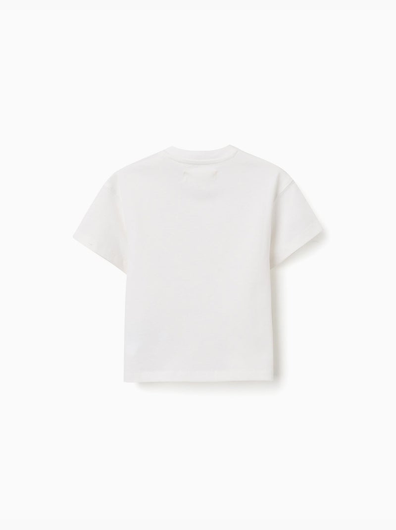 T-shirt en coton avec imprimé Carolina Celas x Zippy Blanc - Kiabi