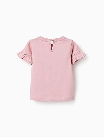 T-shirt en coton avec imprimé cœur floral