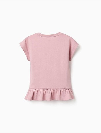 T-shirt en coton avec imprimé cœur floral