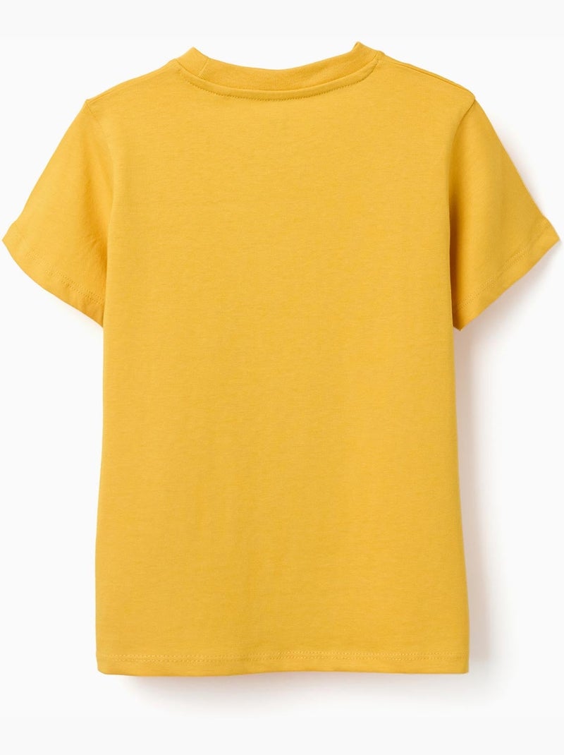 T-shirt en coton avec imprimé Creativity Jaune foncé - Kiabi