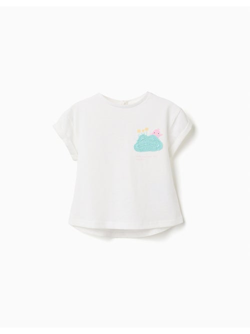 T-shirt en coton avec imprimé crochet sur la poitrine - Kiabi