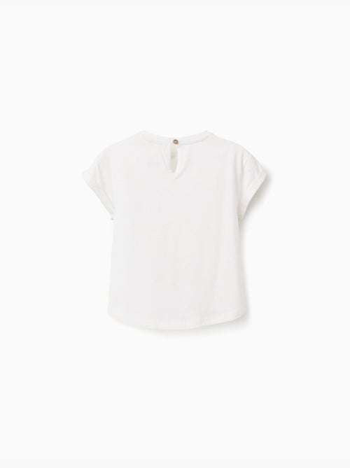 T-shirt en coton avec imprimé crochet sur la poitrine - Kiabi
