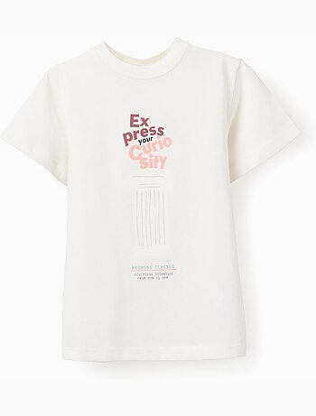 T-shirt en coton avec imprimé Sculpture