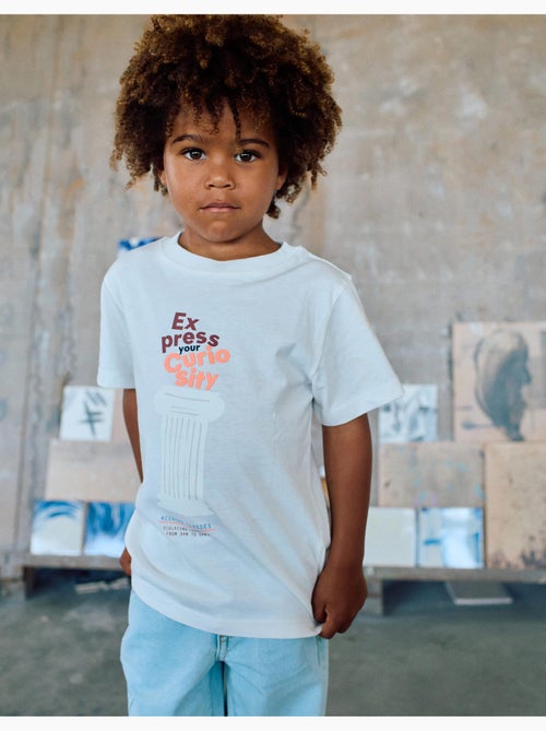 T-shirt en coton avec imprimé Curiosity à l'avant - Kiabi