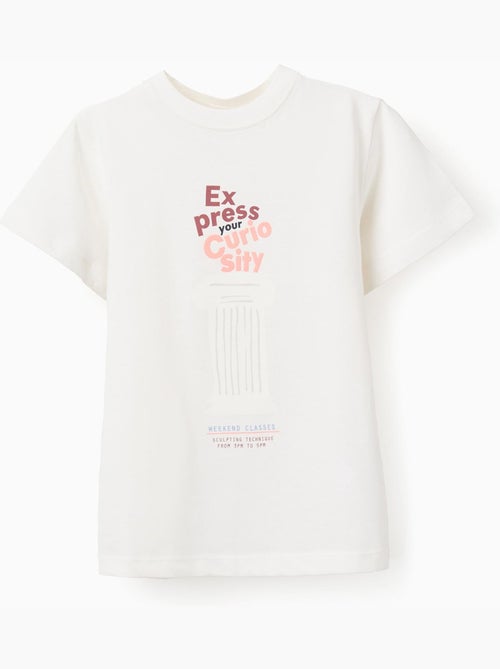 T-shirt en coton avec imprimé Curiosity à l'avant - Kiabi