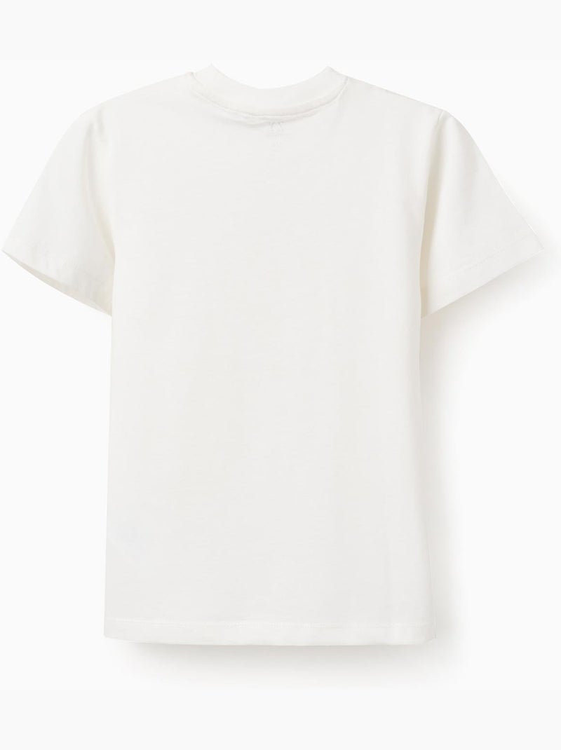 T-shirt en coton avec imprimé Curiosity à l'avant Blanc - Kiabi