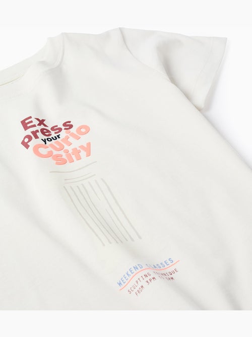 T-shirt en coton avec imprimé Curiosity à l'avant - Kiabi