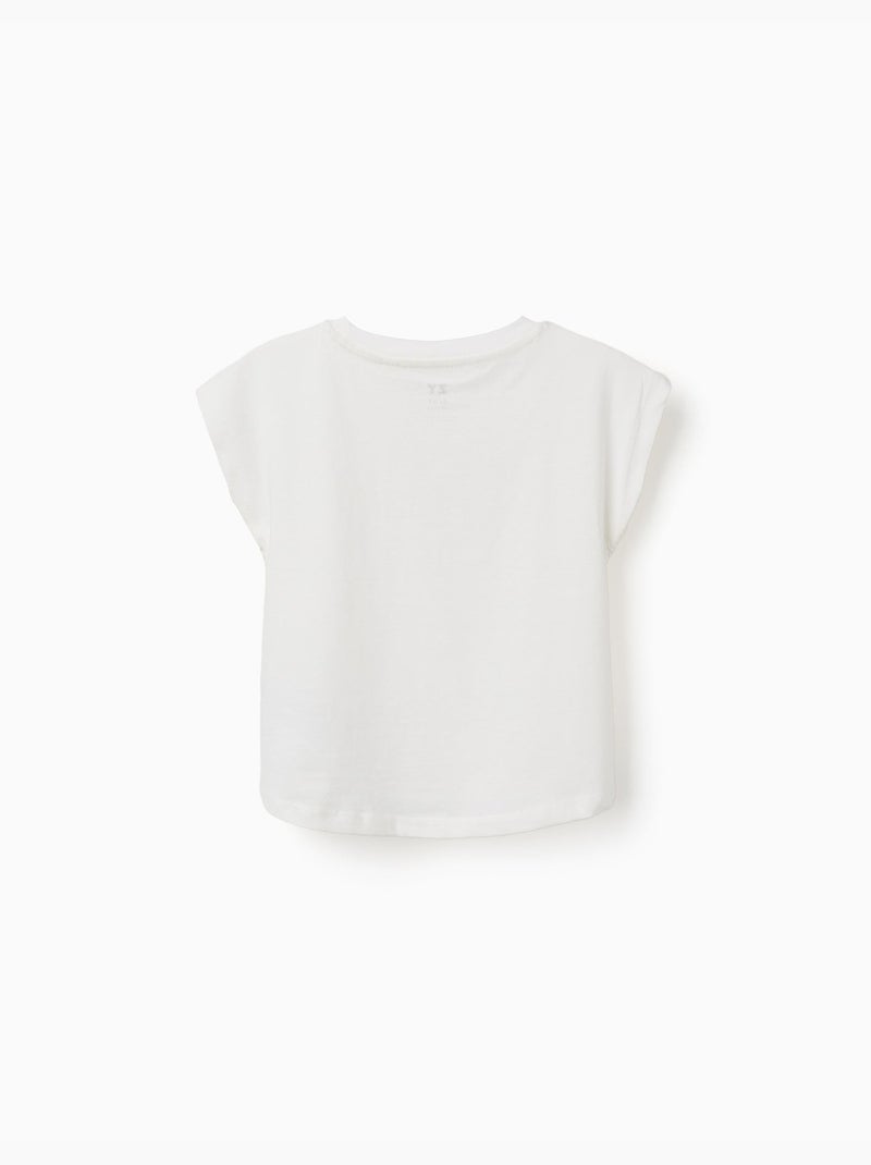 T-shirt en coton avec imprimé d'été Blanc - Kiabi