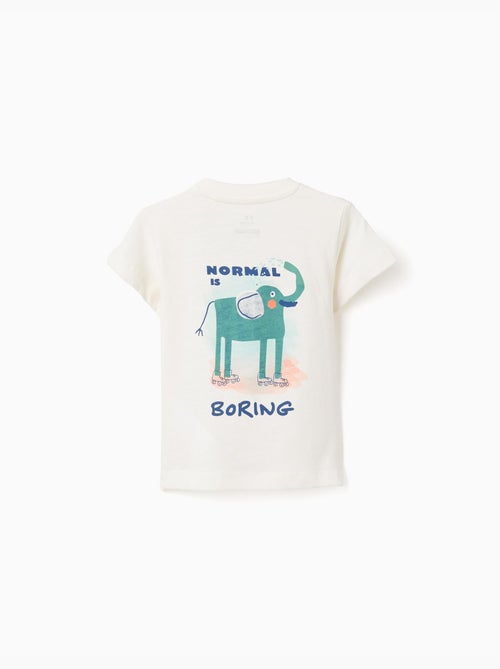 T-shirt en coton avec imprimé éléphant - Kiabi