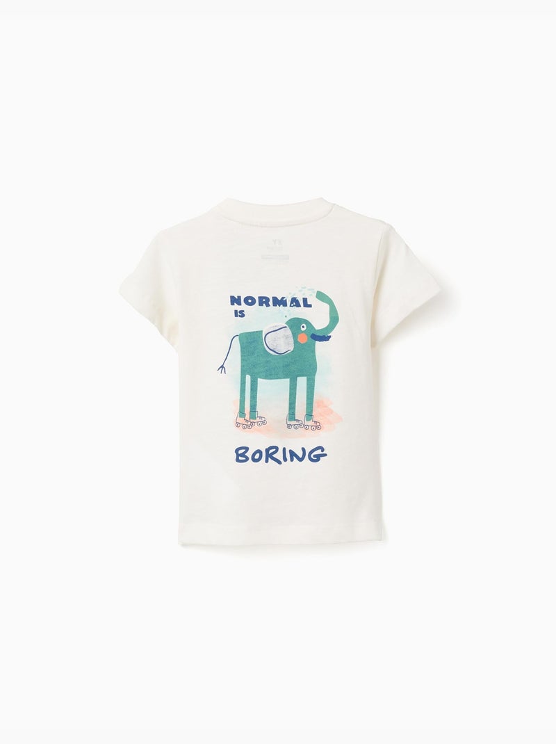 T-shirt en coton avec imprimé éléphant Beige clair - Kiabi