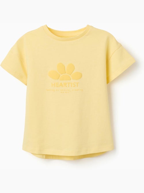 T-shirt en coton avec imprimé en relief à l'avant - Kiabi