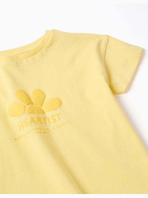 T-shirt en coton avec imprimé en relief à l'avant - Kiabi