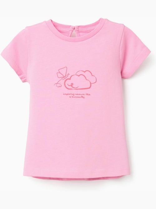 T-shirt en coton avec imprimé en relief à l'avant - Kiabi