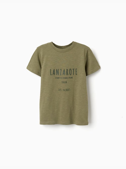 T-shirt en coton avec imprimé en relief Lanzarote - Kiabi