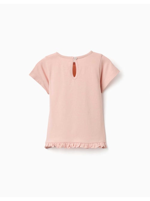 T-shirt en coton avec imprimé et ourlet à volants - Kiabi T-shirt en coton avec imprimé et ourlet à volants - Kiabi