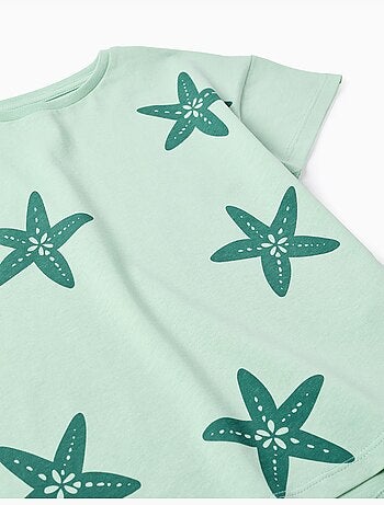 T-shirt en coton avec imprimé étoile de mer