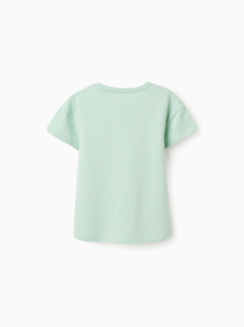 T-shirt en coton avec imprimé étoile de mer Vert clair - Kiabi