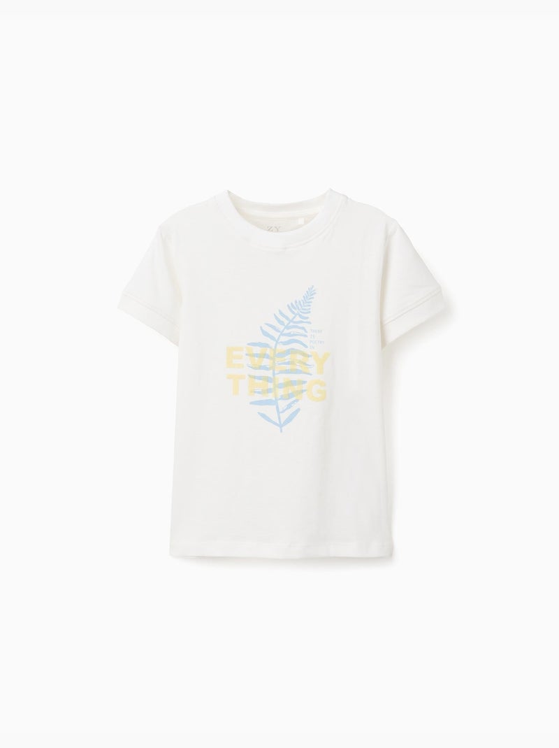 T-shirt en coton avec imprimé Everything Blanc - Kiabi