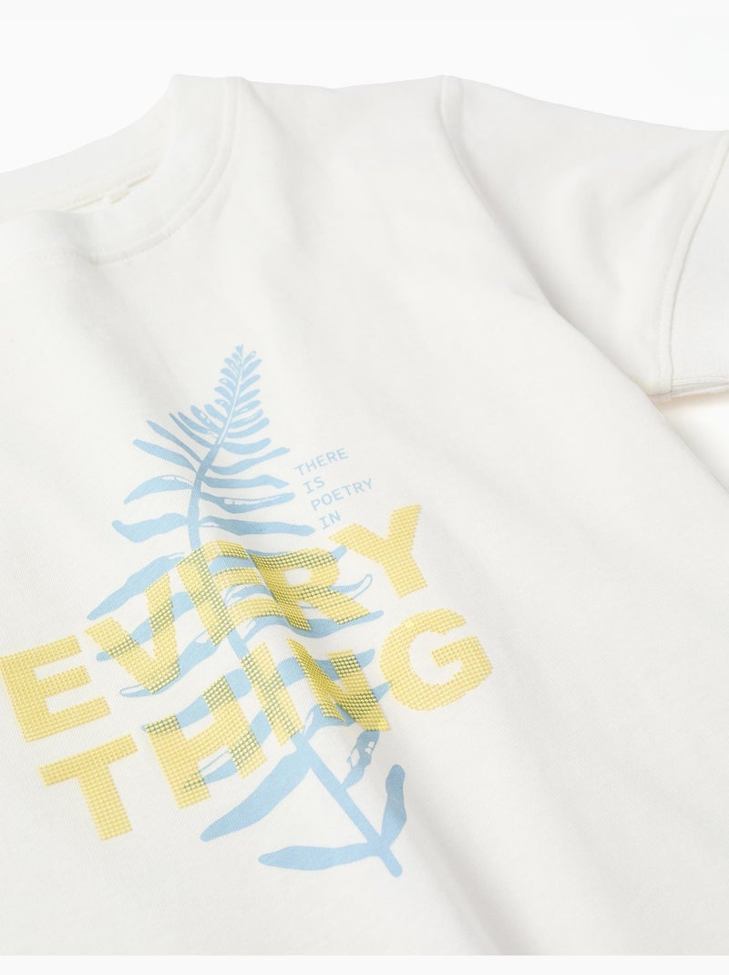T-shirt en coton avec imprimé Everything Blanc - Kiabi