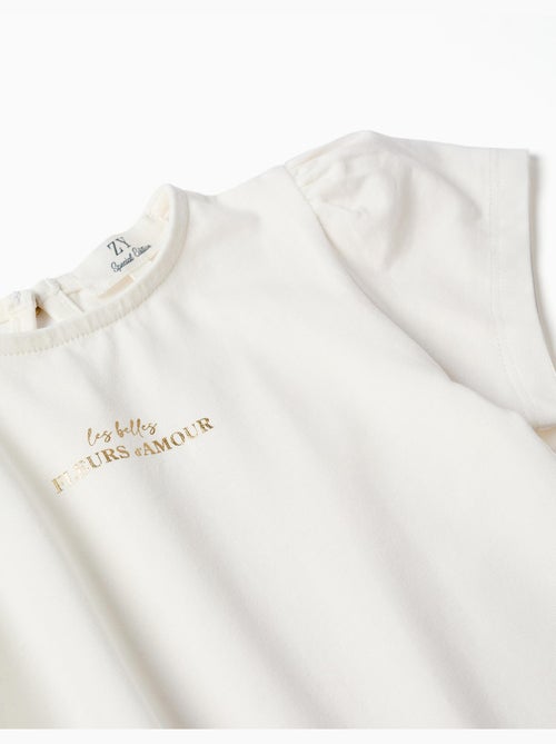 T-shirt en coton avec imprimé Fleurs d'Amour - Kiabi