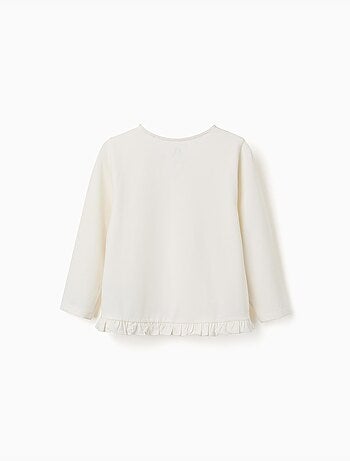 T-shirt en coton avec imprimé floral en relief