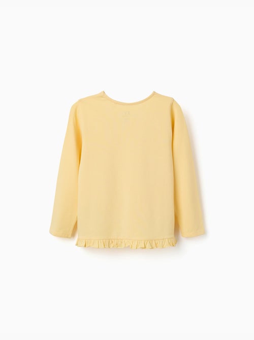 T-shirt en coton avec imprimé floral en relief - Kiabi