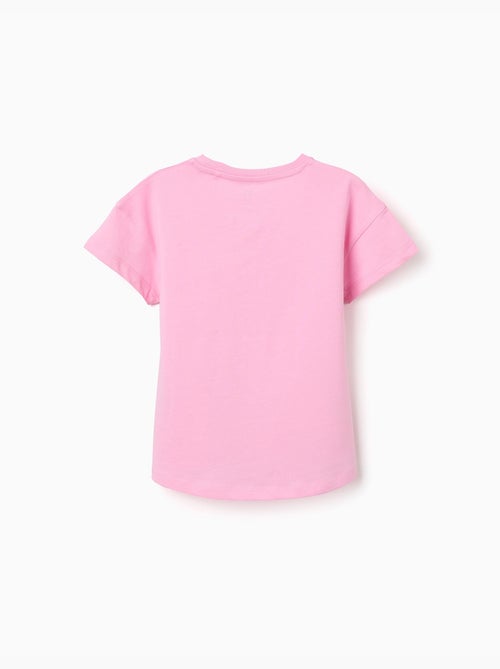 T-shirt en coton avec imprimé floral en relief - Kiabi