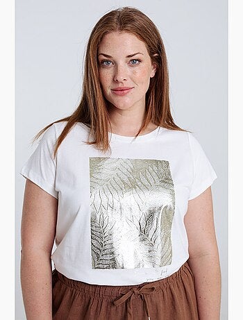 T-shirt en coton avec imprimé foil