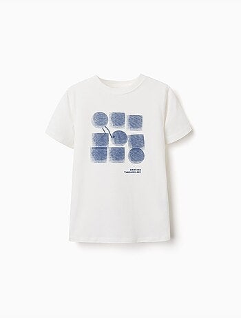 T-shirt en coton avec imprimé formes