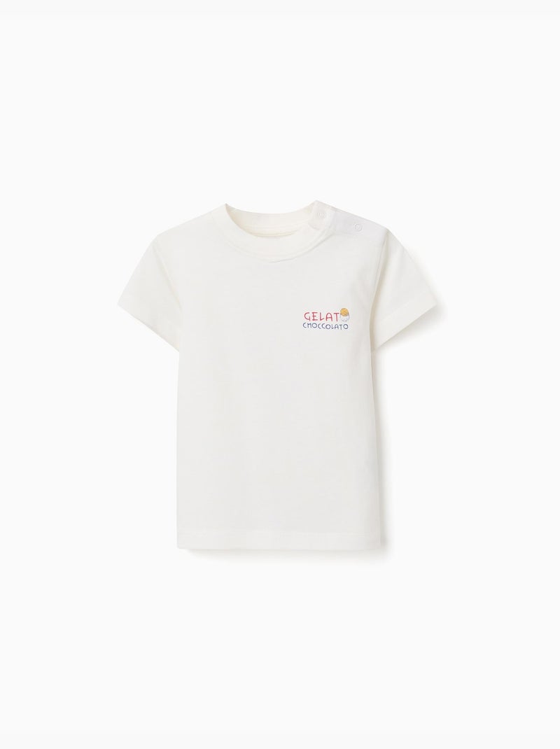 T-shirt en coton avec imprimé Gelato You&Me Blanc - Kiabi