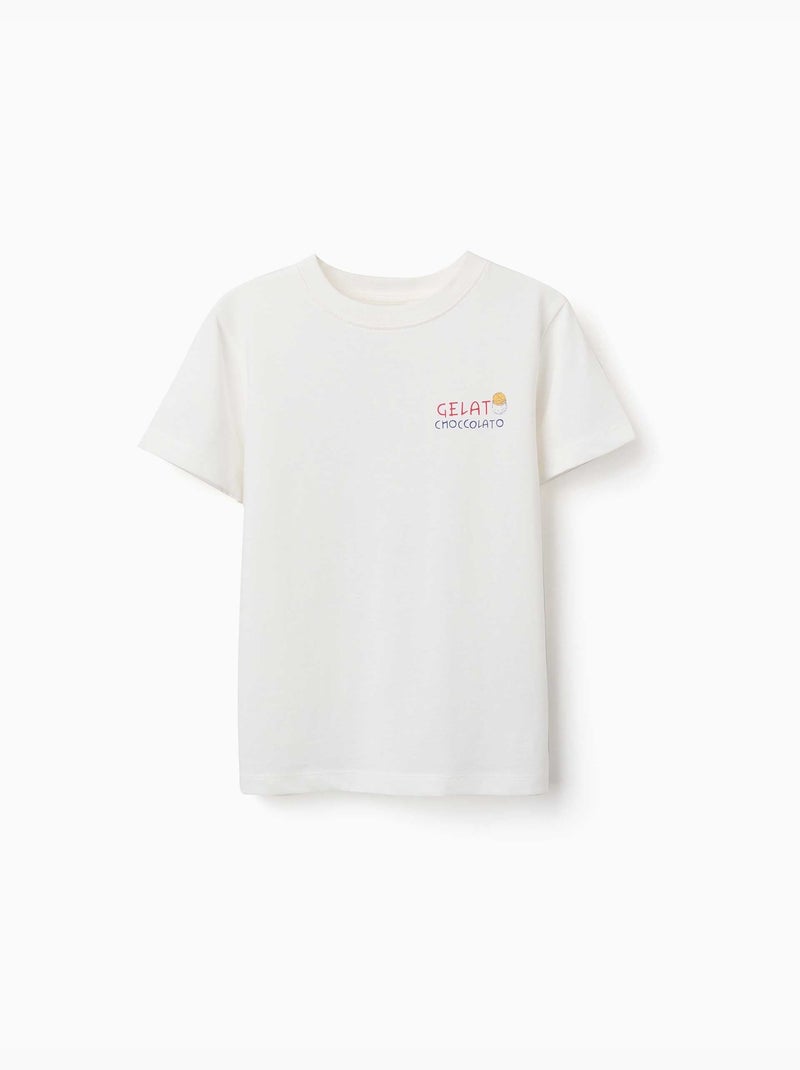 T-shirt en coton avec imprimé Gelato You&Me Blanc - Kiabi