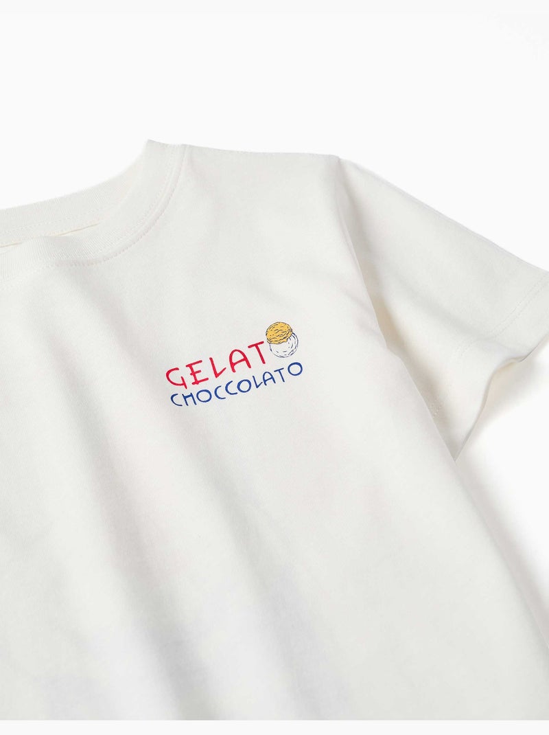 T-shirt en coton avec imprimé Gelato You&Me Blanc - Kiabi